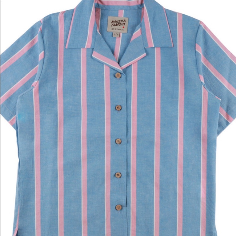 Naked and Famous Women’s camp collar shirt small